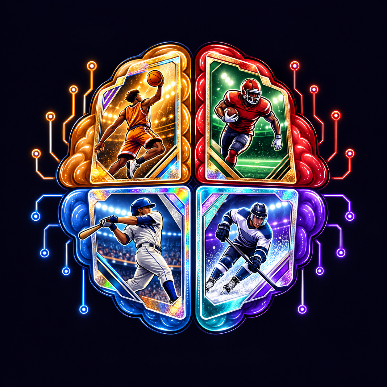 The Collector’s Table four-sport rookie card brain emblem